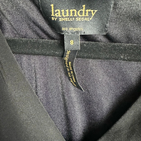 Laundry by Shelli Segal short sleeve black midi dress size 8 - Picture 6 of 8